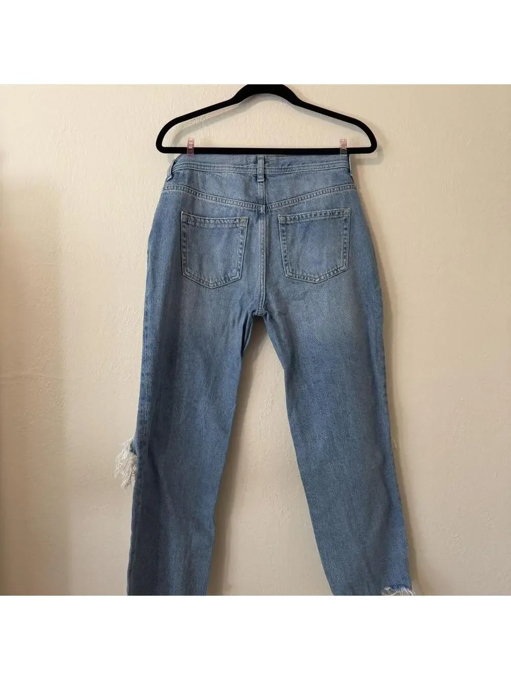 We the Free Mid Rise Button Up Distressed Denim Jeans